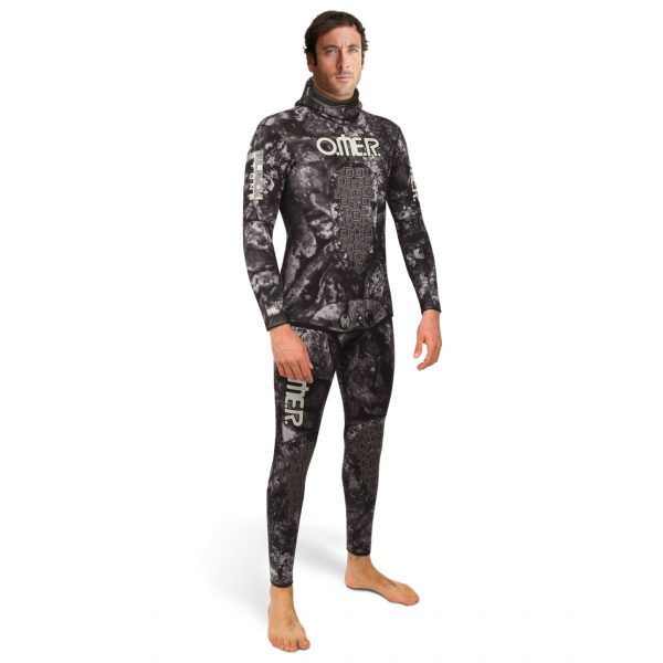 OMER 3mm Black Stone Camo Freediving Wetsuit Pieces