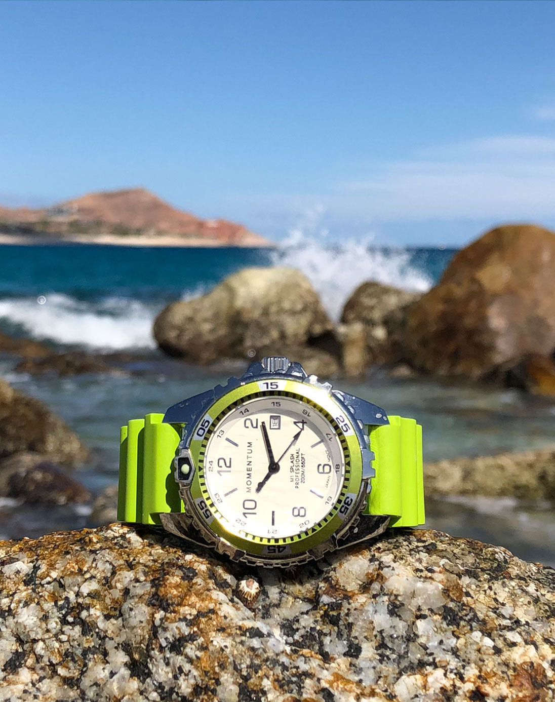 Momentum M1 Splash 38mm Oversized Ladies Dive Watch with Rubber Dive Strap