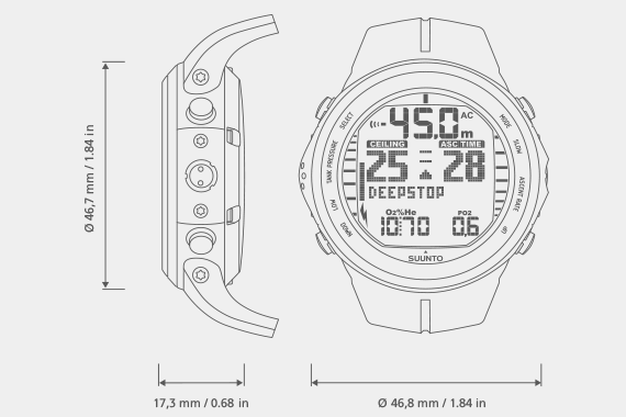 Suunto D9TX Elastomer Wristop Trimix Dive Computer
