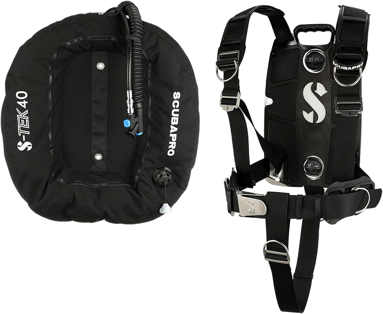 ScubaPro S-TEK Pro Back Plate / Wing Harness System for Single or Twin Tank Diving