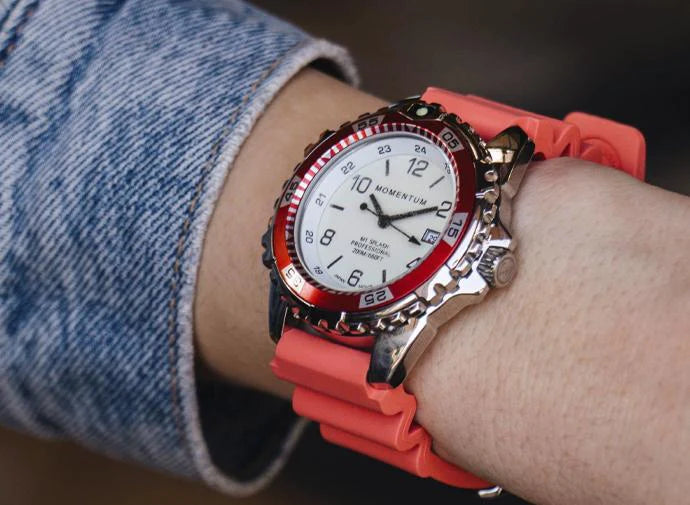 Momentum M1 Splash 38mm Oversized Ladies Dive Watch with Rubber Dive Strap