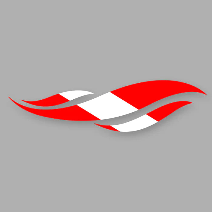 DUI Dive Flag Wave Window Sticker - Die Cut Vinyl