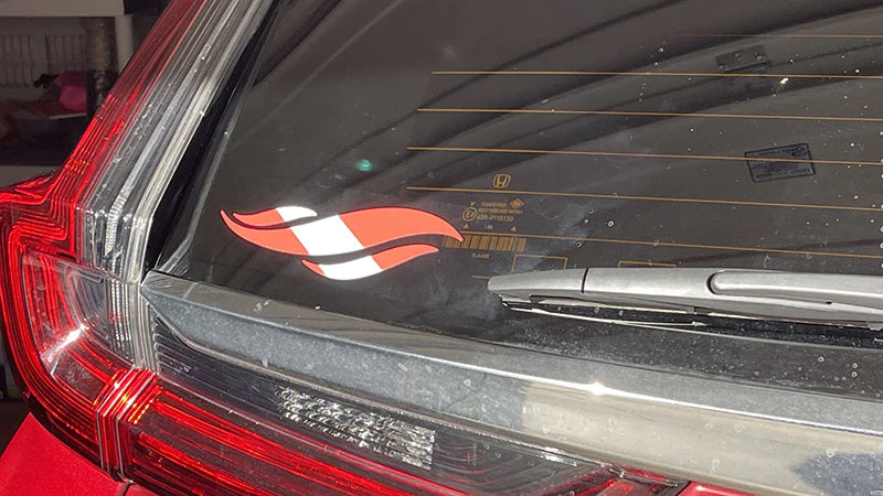 DUI Dive Flag Wave Window Sticker - Die Cut Vinyl