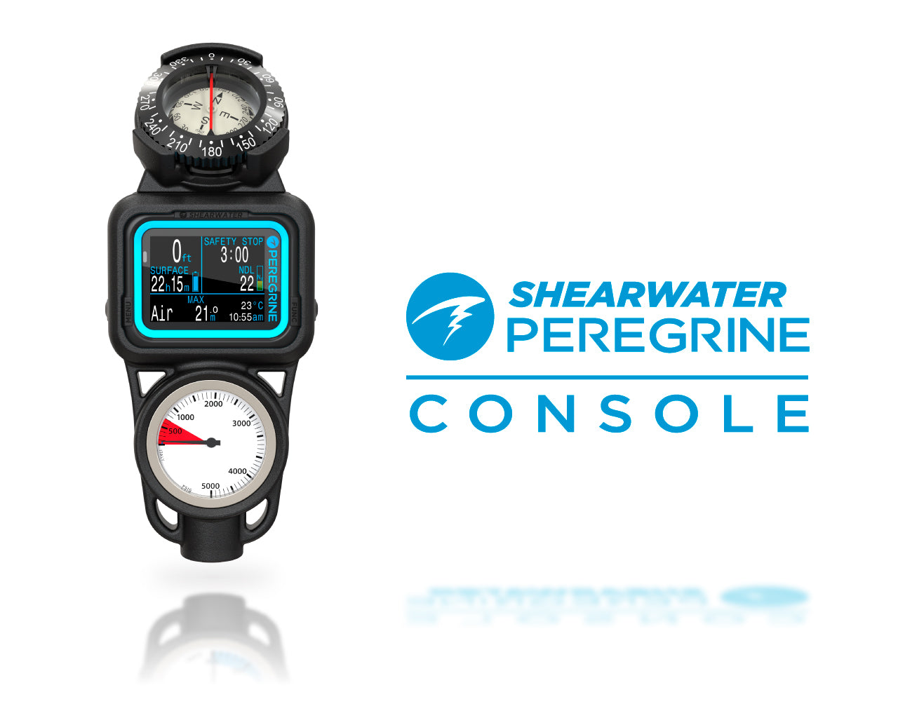 Shearwater Peregrine Console, NH Compass, PSI SPG w/ Hose