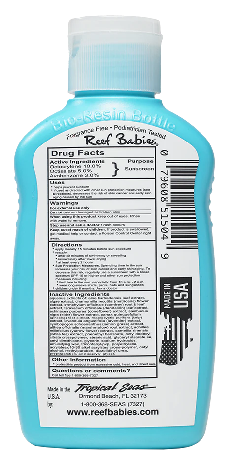 Tropical Seas Reef Babies SPF 50 Broad Spectrum Sunscreen Lotion
