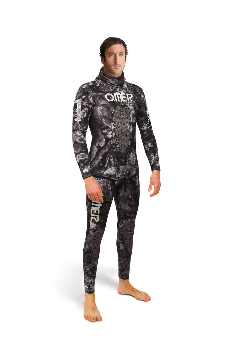 OMER 3mm Mens Blackstone Freediving Wetsuit Set CLOSEOUT