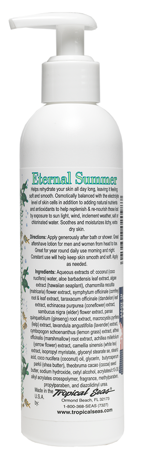 Tropical Seas Eternal Summer Hand & Body Lotion Aloe Vera 8oz After Sun Moisturizer