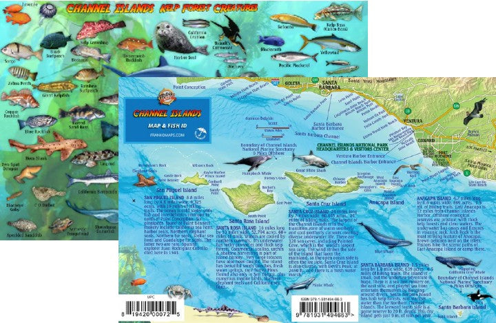 Franko's Laminated California Fish ID Cards with Dive Map