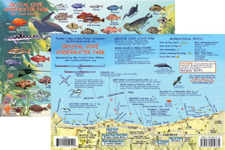 Franko's Laminated California Fish ID Cards with Dive Map