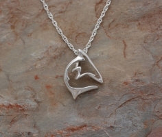 Big Blue Aquatic Mini Silver Pendant on 18