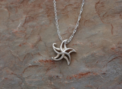 Big Blue Aquatic Mini Silver Pendant on 18