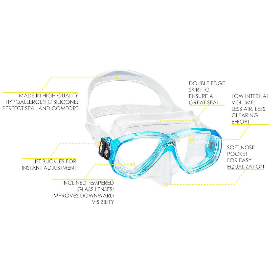 Cressi Perla Mask Freediving Snorkeling Mask