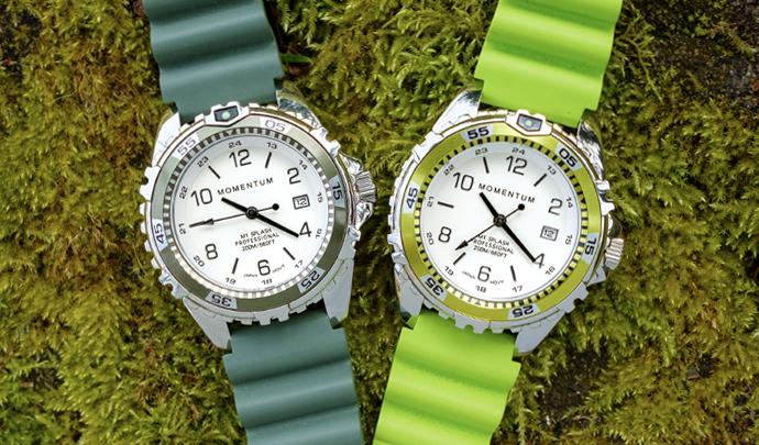 Momentum M1 Splash 38mm Oversized Ladies Dive Watch with Rubber Dive Strap