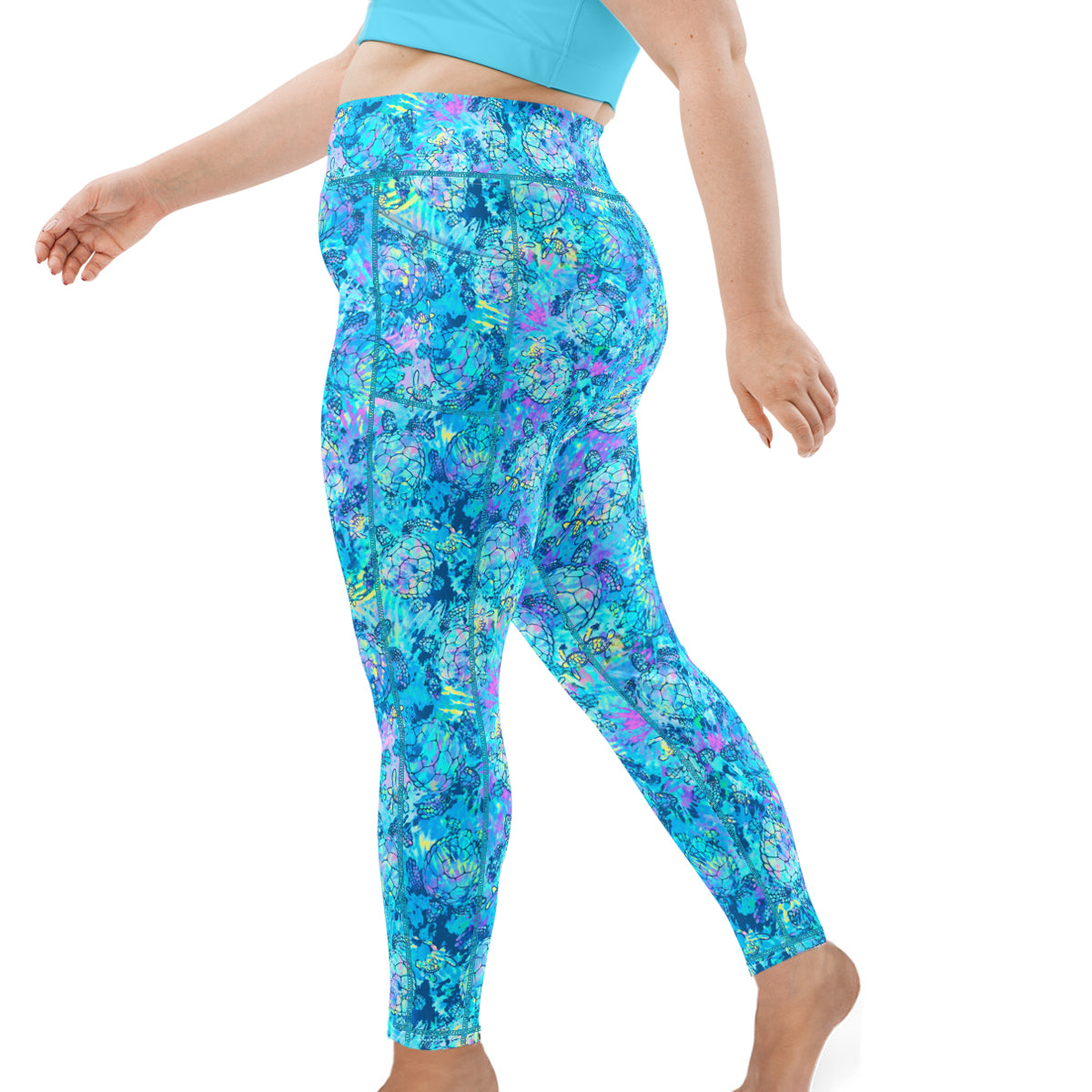 Spacefish Army Womens Turtle Tie Dye Leggings
