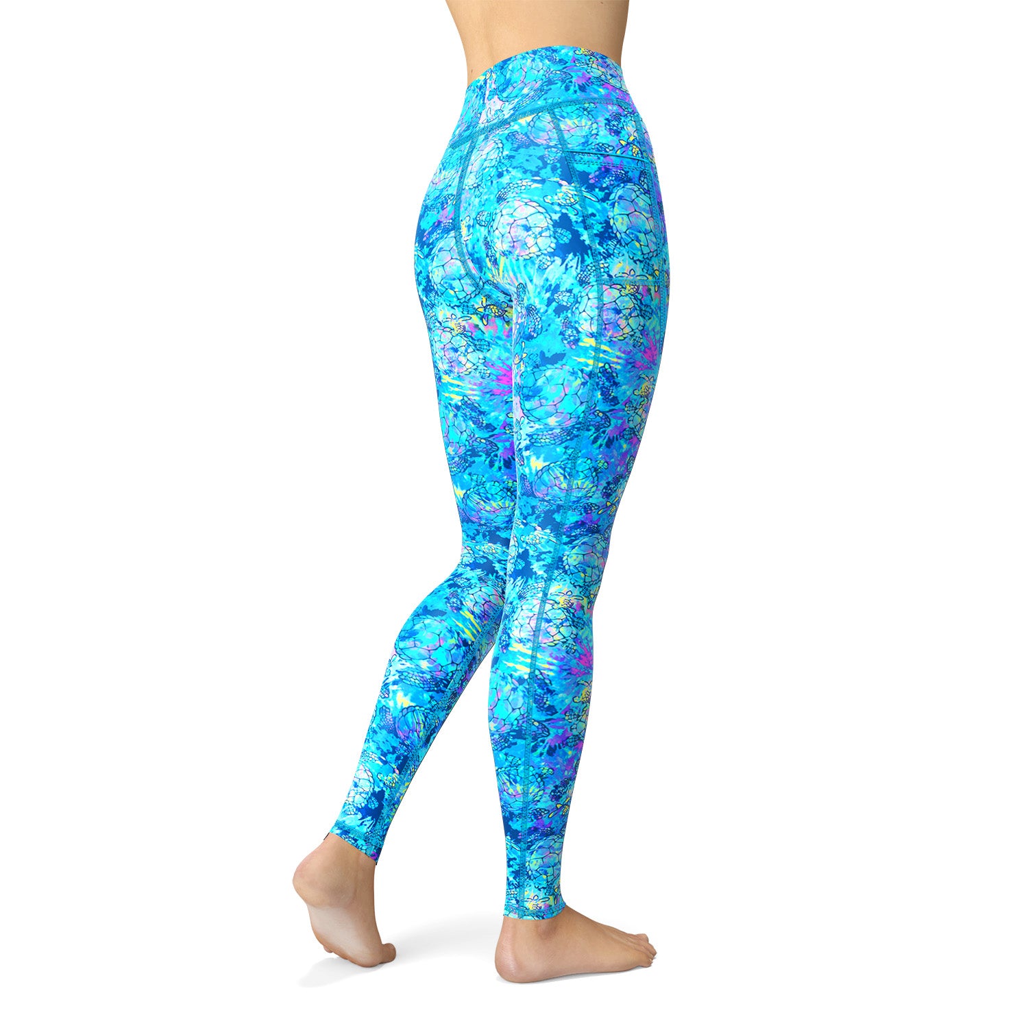 Spacefish Army Womens Turtle Tie Dye Leggings