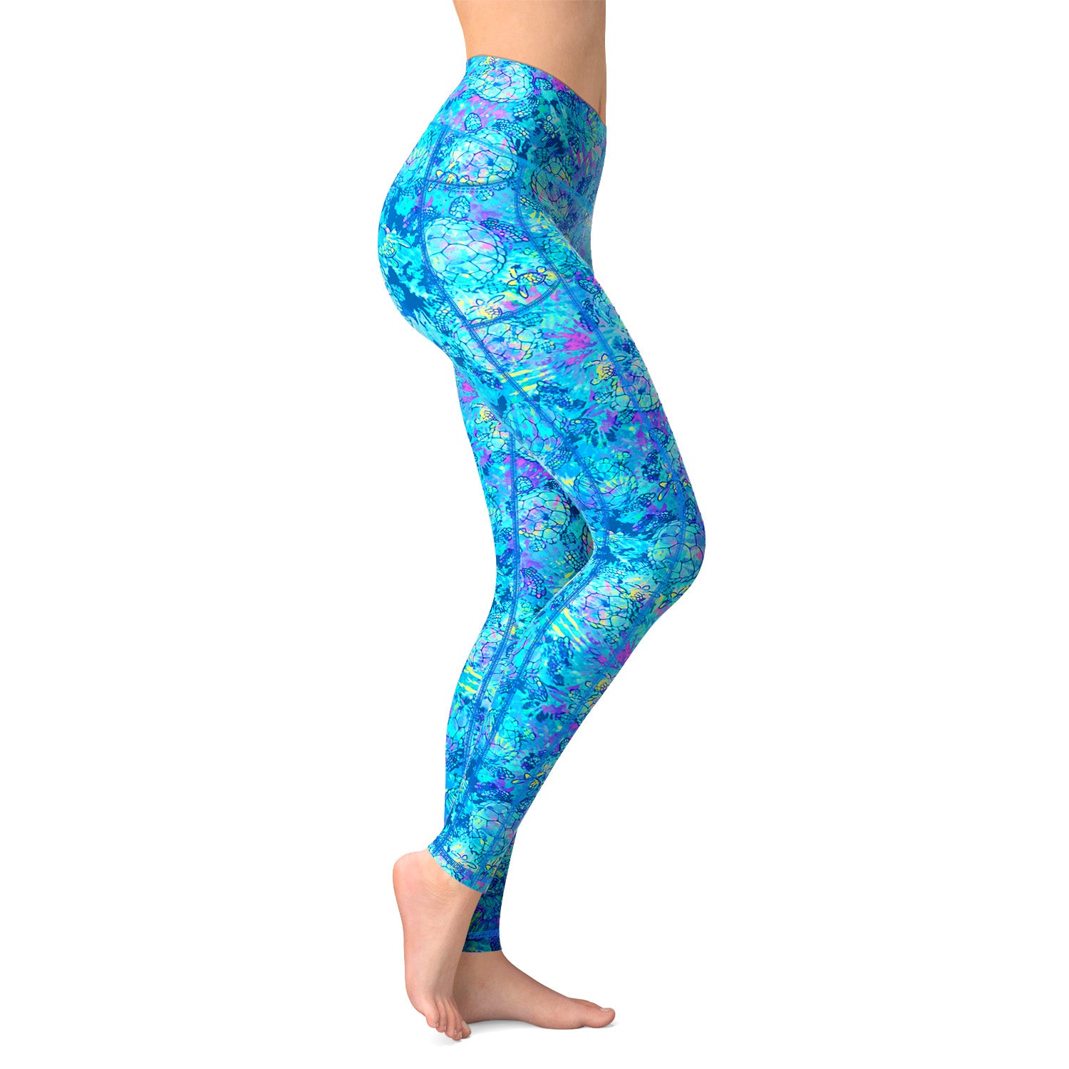 Spacefish Army Womens Turtle Tie Dye Leggings
