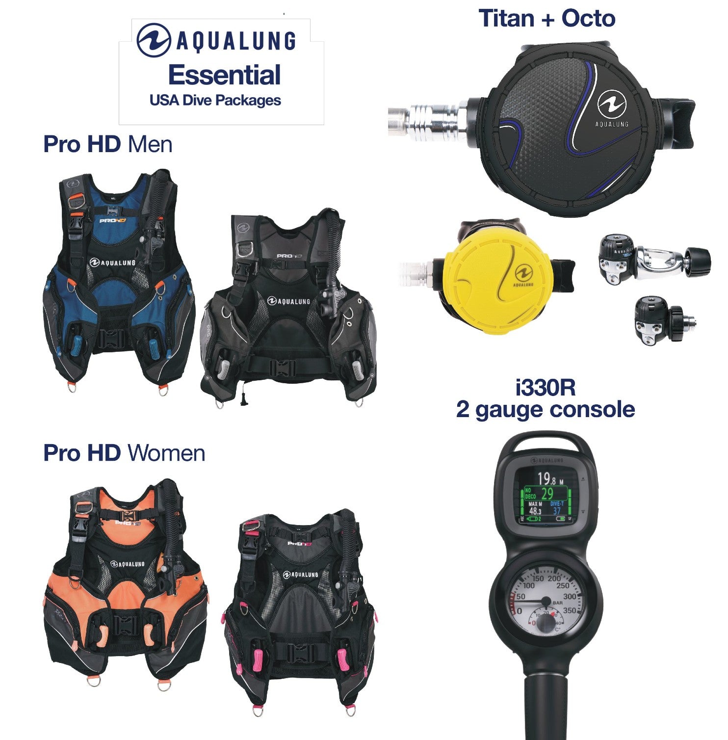 Aqua Lung Mens Essential Scuba Package
