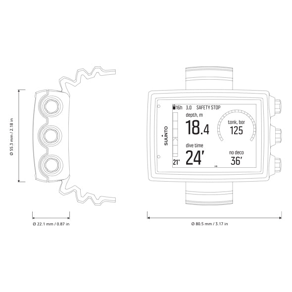 Suunto Eon Core Scuba Diving Computer with USB Download Cable