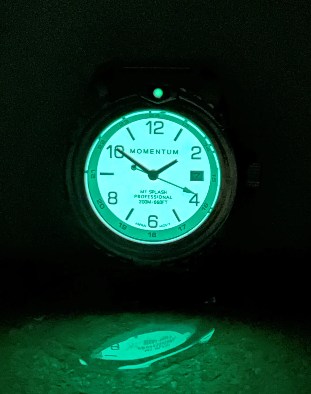 Momentum M1 Splash 38mm Oversized Ladies Dive Watch with Rubber Dive Strap
