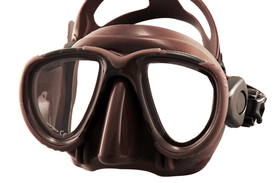 Tilos Hybrid Camouflage Spearfishing Freediving Mask Two Lens Design
