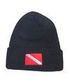 Scuba Dive Ski Cap Knit Hat - Beanie with Dive Flag Logo