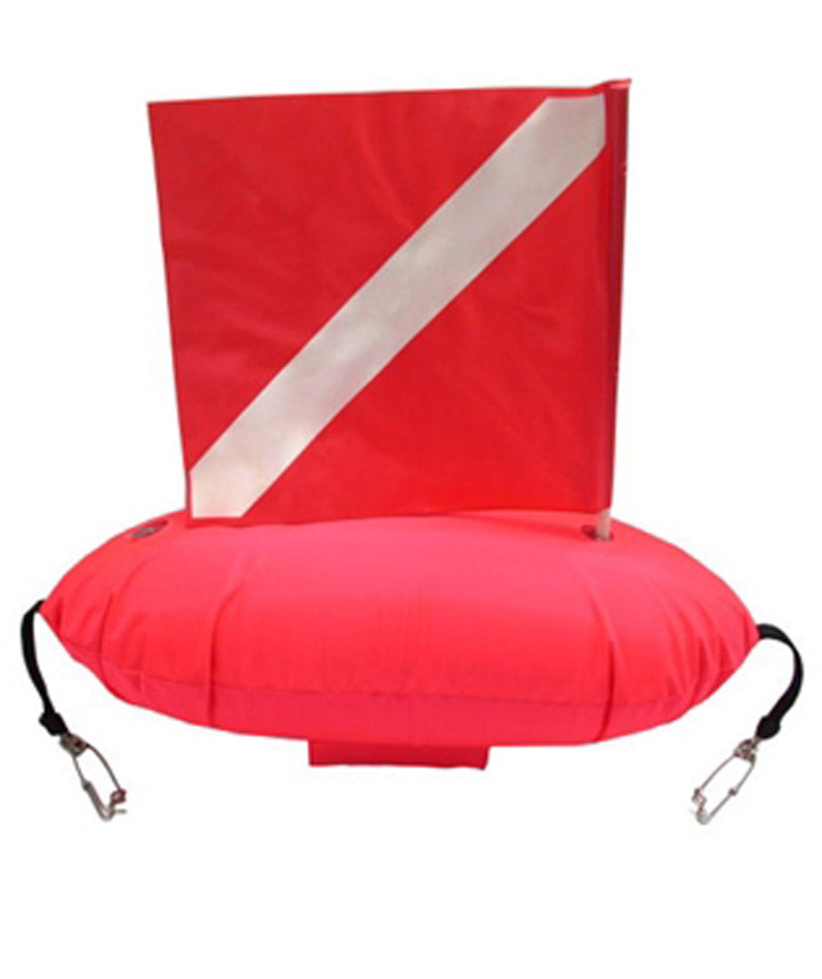 Trident Spear Fisherman's Float with Dive Signal Marker Buoy SMB Flag and Quick Release Clips