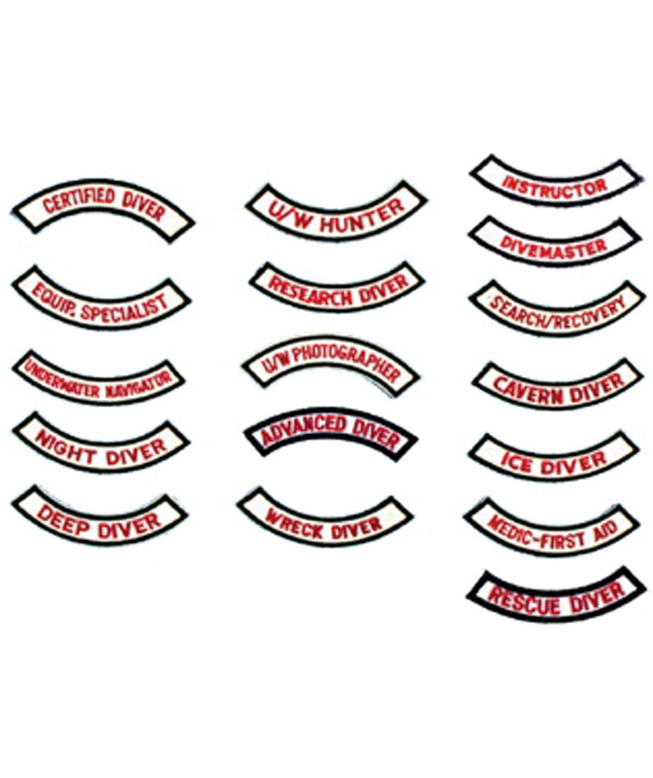 Trident Scuba Diving Assorted Patches, Certified Diver, Deep Diver etc.