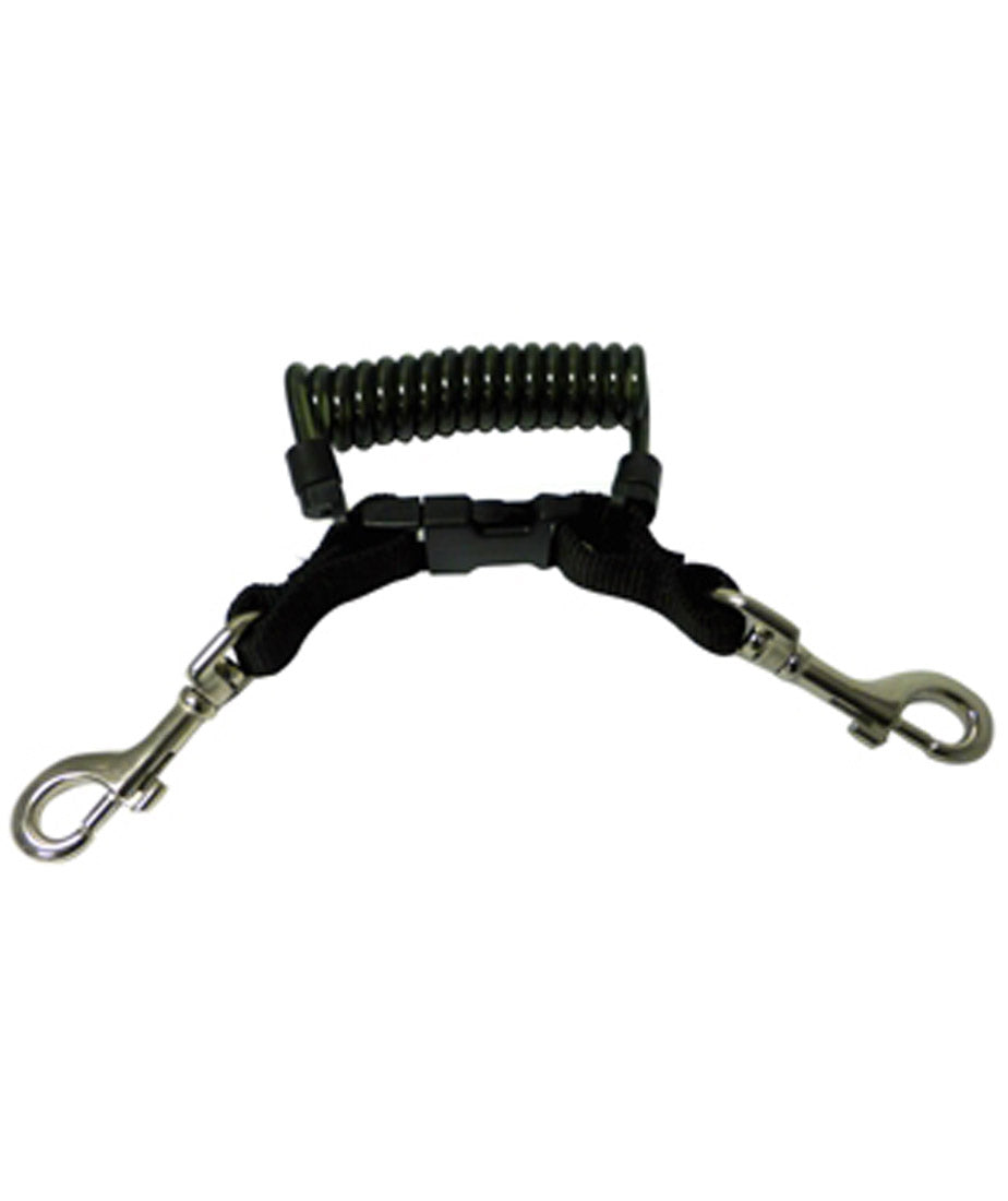 Trident Scuba Diving Stainless Wire Re-Enforced Coil Shock Line with Two Double Bolt Snap Clips