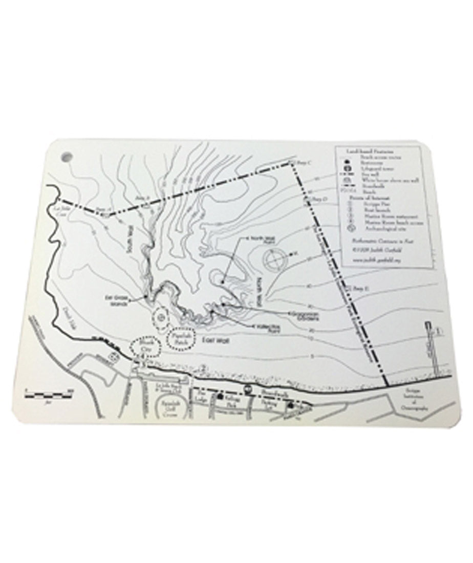 La Jolla Shores Slate Topographic Map Waterproof Map