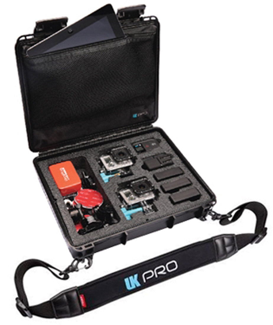UK PRO POV40 GoPro Hard Travel Storage Case with Foam and Shoulder Strap