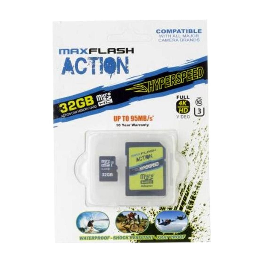 Maxflash Action Hyperspeed Micro SDHC V30 Memory Cards 128GB, 64GB and 32GB Options