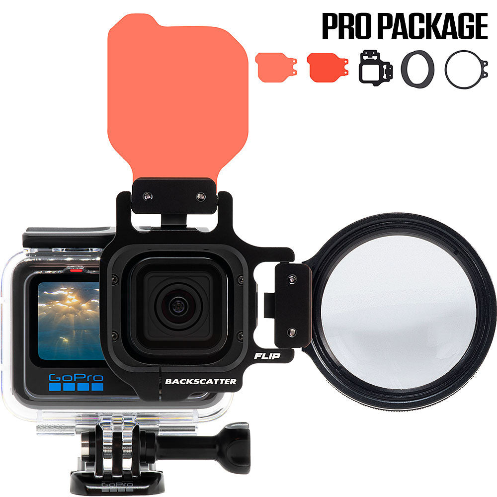 BackScatter FLIP12+ Pro Package with DIVE & DEEP Filters & +15 MacroMate Mini Lens for GoPro HERO 5 to 12