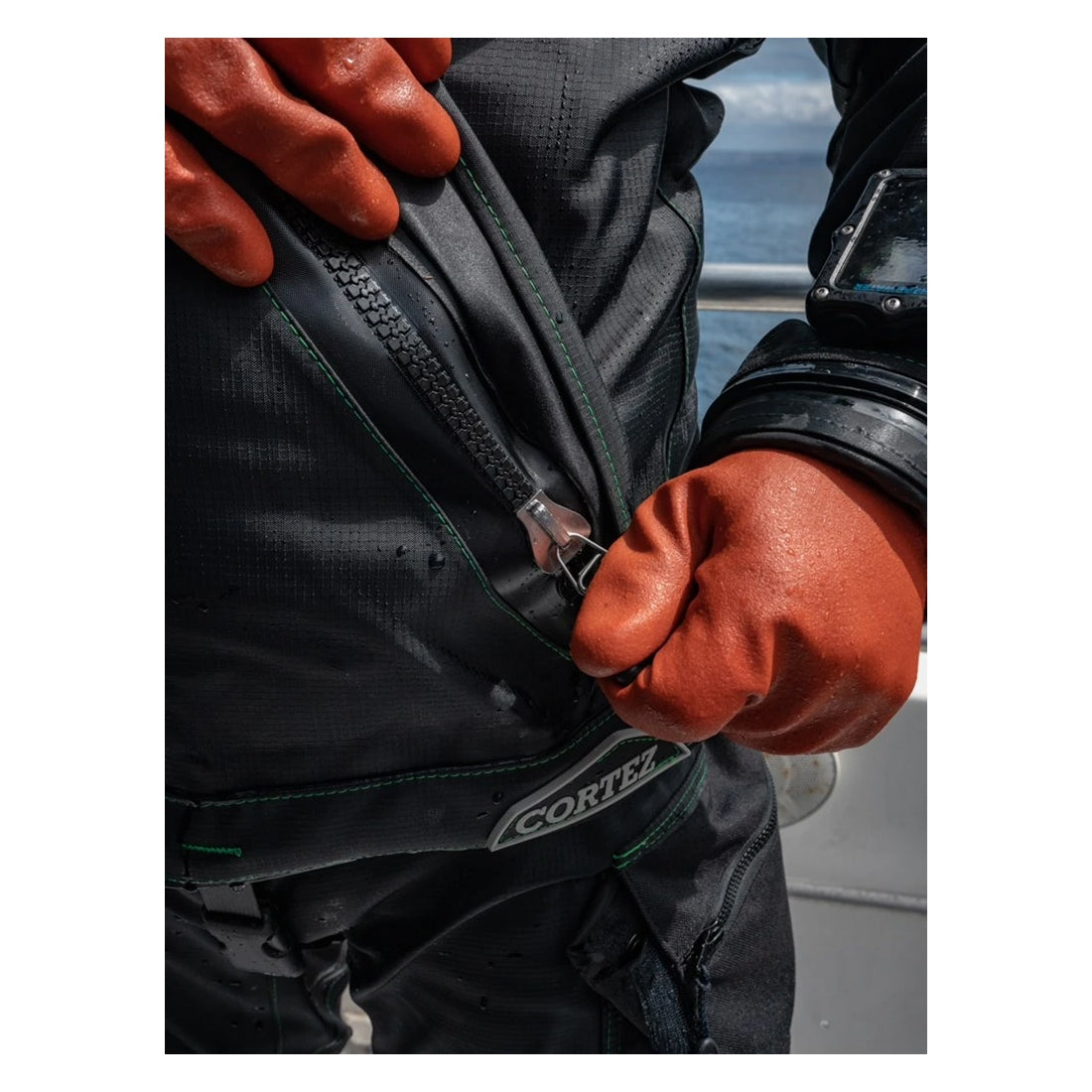 DUI Cortex Men's Front-Entry Scuba Diving Drysuit - Black