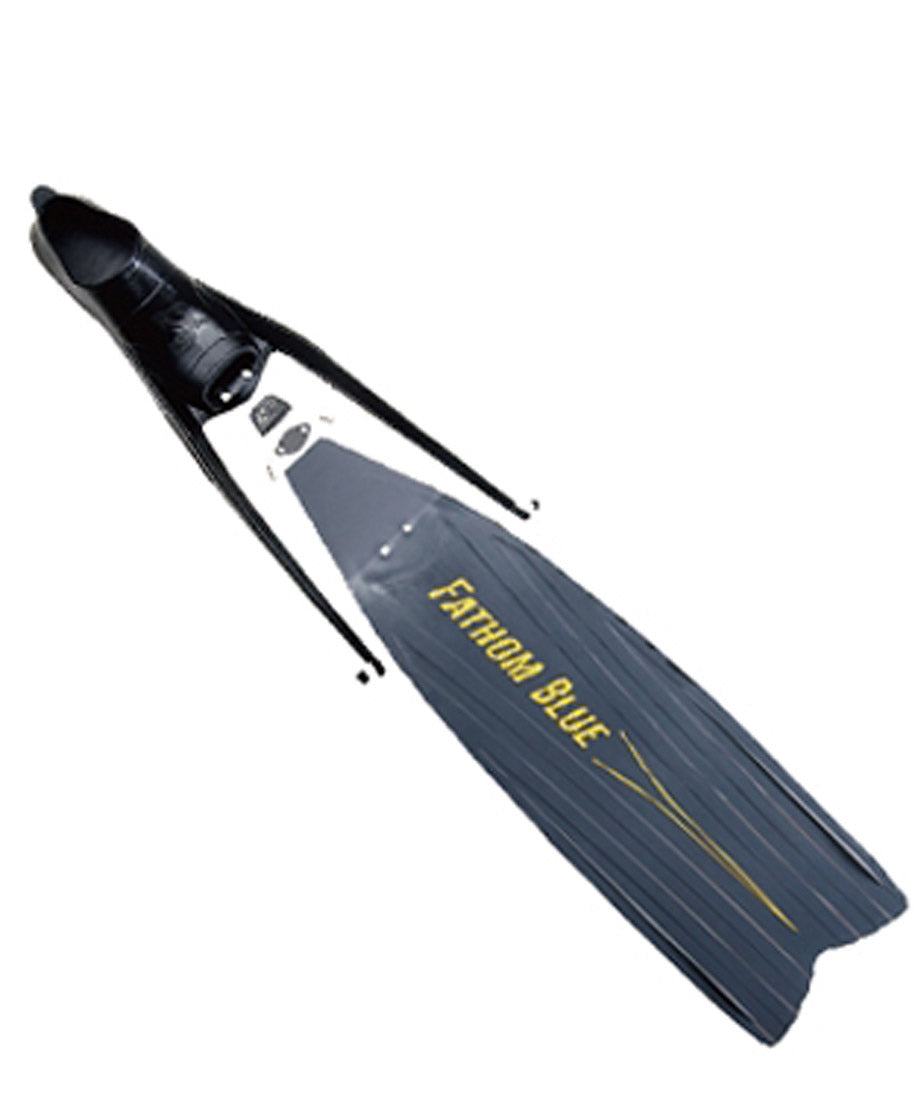 IST Fathom Blue Apnea Free Diving Spearfishing Fins with Flexible Blade and Full Foot Pocket