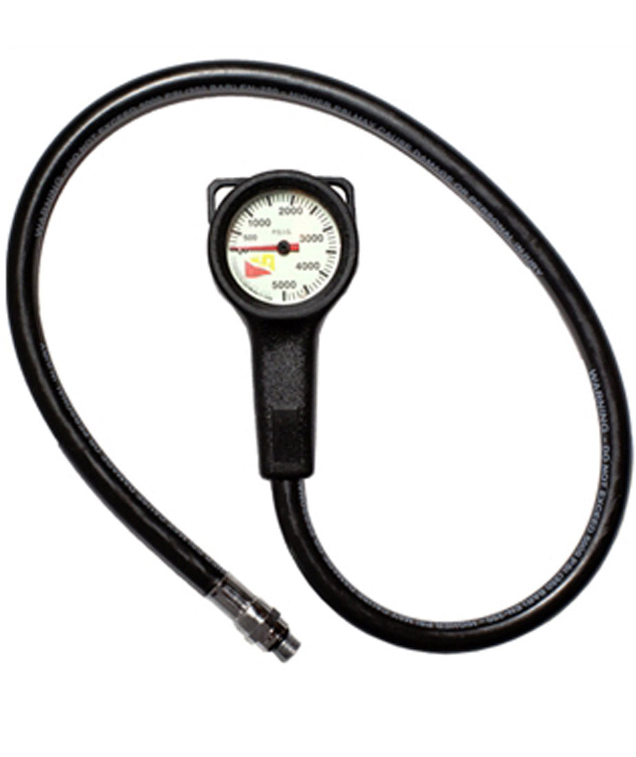 Dive Rite Scuba Diving Mini Tech SPG Pressure Gauge 5000 PSI with Hose