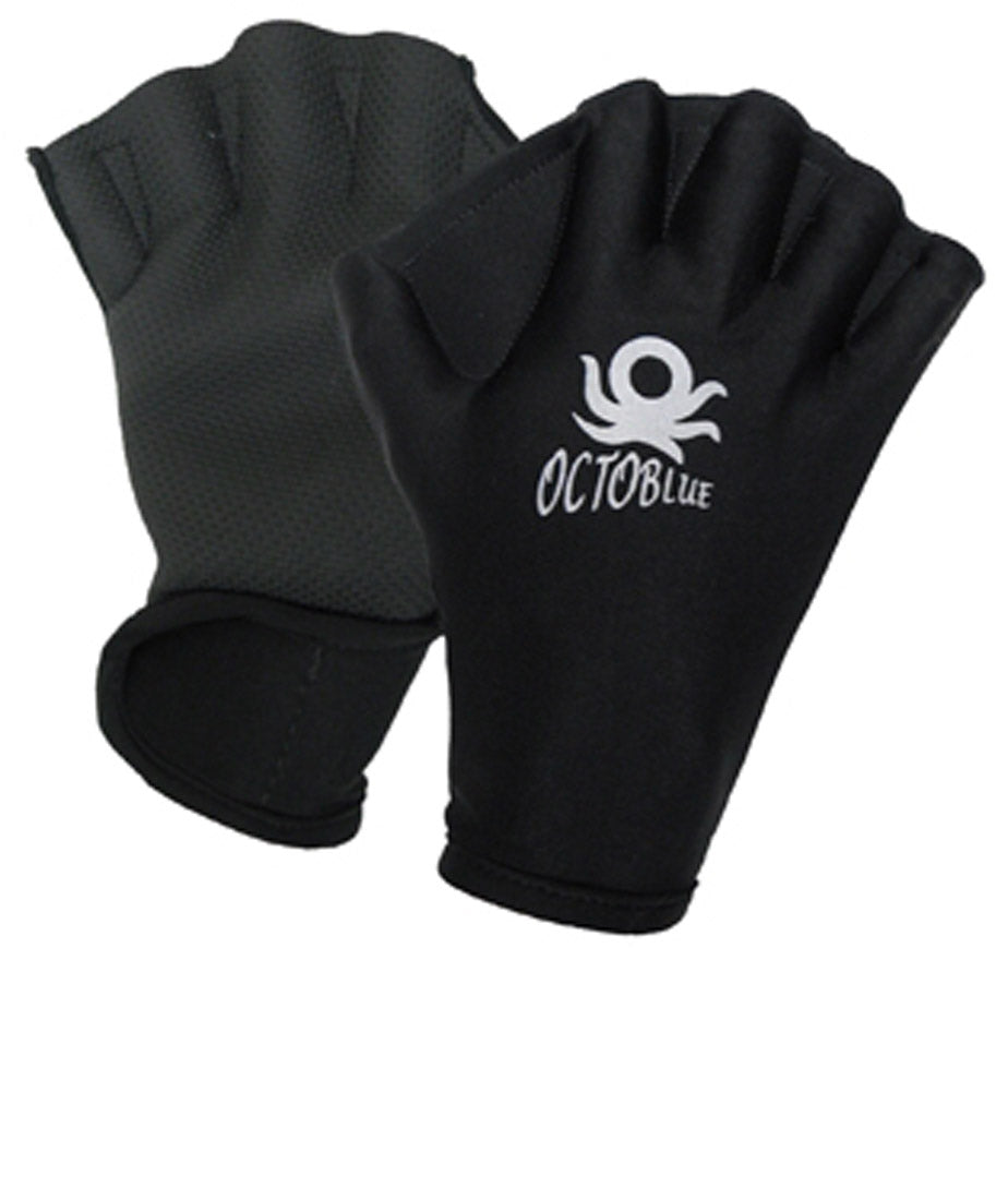 Swimming Gloves with Webbed Fingers Snorkeling, Surfing Octo Blue