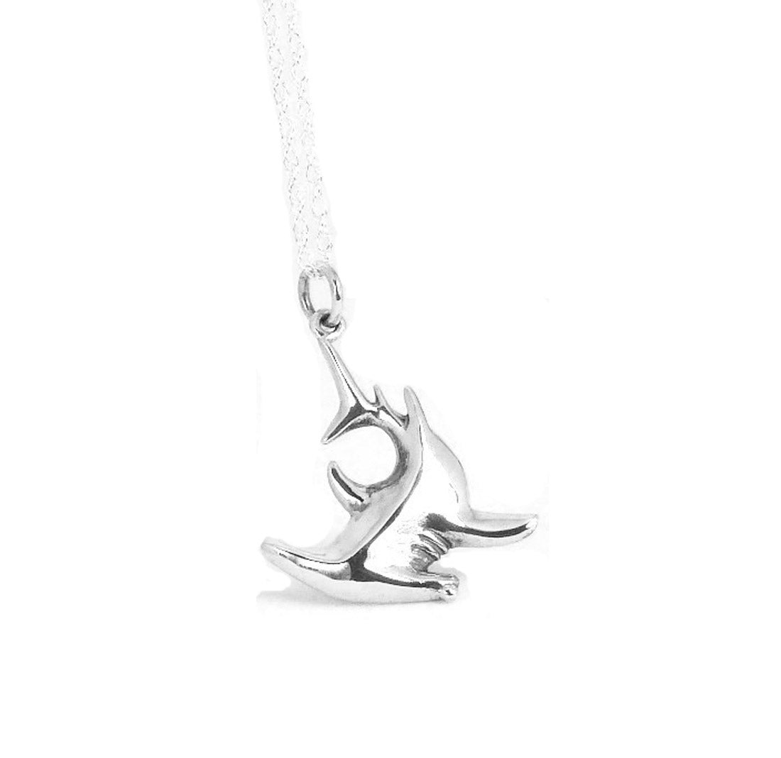 Hammerhead Shark Sterling Silver Charm Necklace Jewelry Pendant