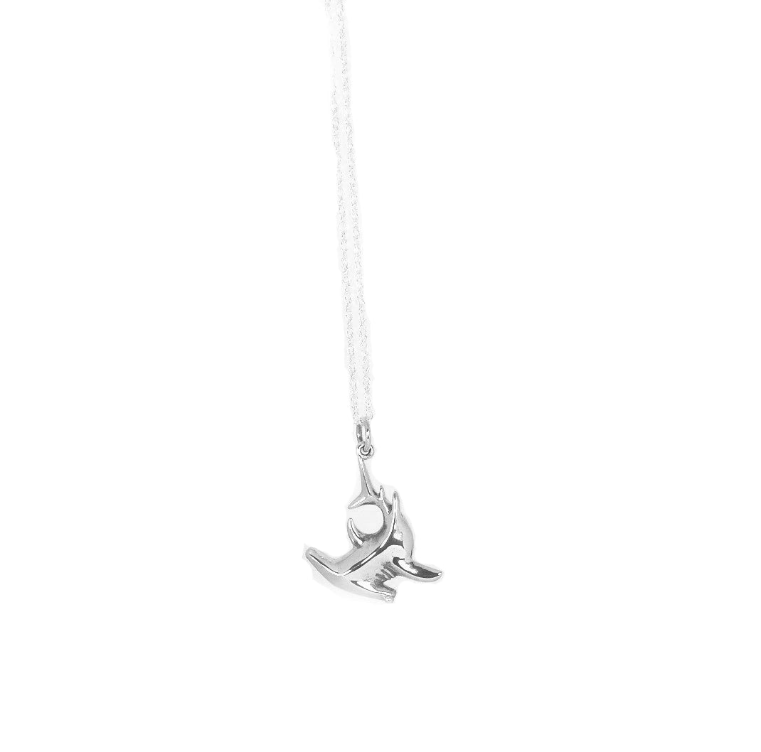 Hammerhead Shark Sterling Silver Charm Necklace Jewelry Pendant