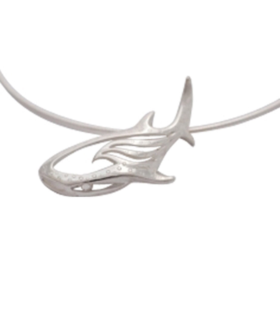 Big Blue Aquatic Seaplicity Whaleshark Large Silver Pendant - Optional Chain Choices