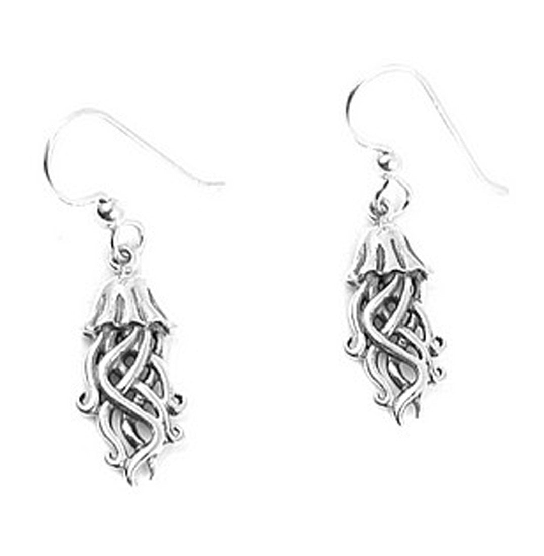 Jellyfish Earrings Sterling Silver Charm Drops Dangles Ocean Life Jewelry Jellies Jelly Fish