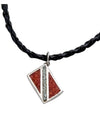 Dive Flag Pendant Necklace Braided Black Leather Cord Jewelry