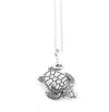 Gliding Sea Turtle Sterling Silver Charm Chain Necklace Ocean Theme Jewelry