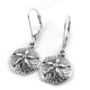 Small Sand Dollar Sterling Silver Earrings Ocean Beach Theme Jewelry