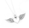 Free Spirit Tiny Flying Heart with Wings Sterling Silver Charm Necklace Heart Theme Pendant Jewelry