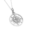 Compass Rose Sterling Silver Charm Necklace Nautical Pendant Ocean Theme Jewelry
