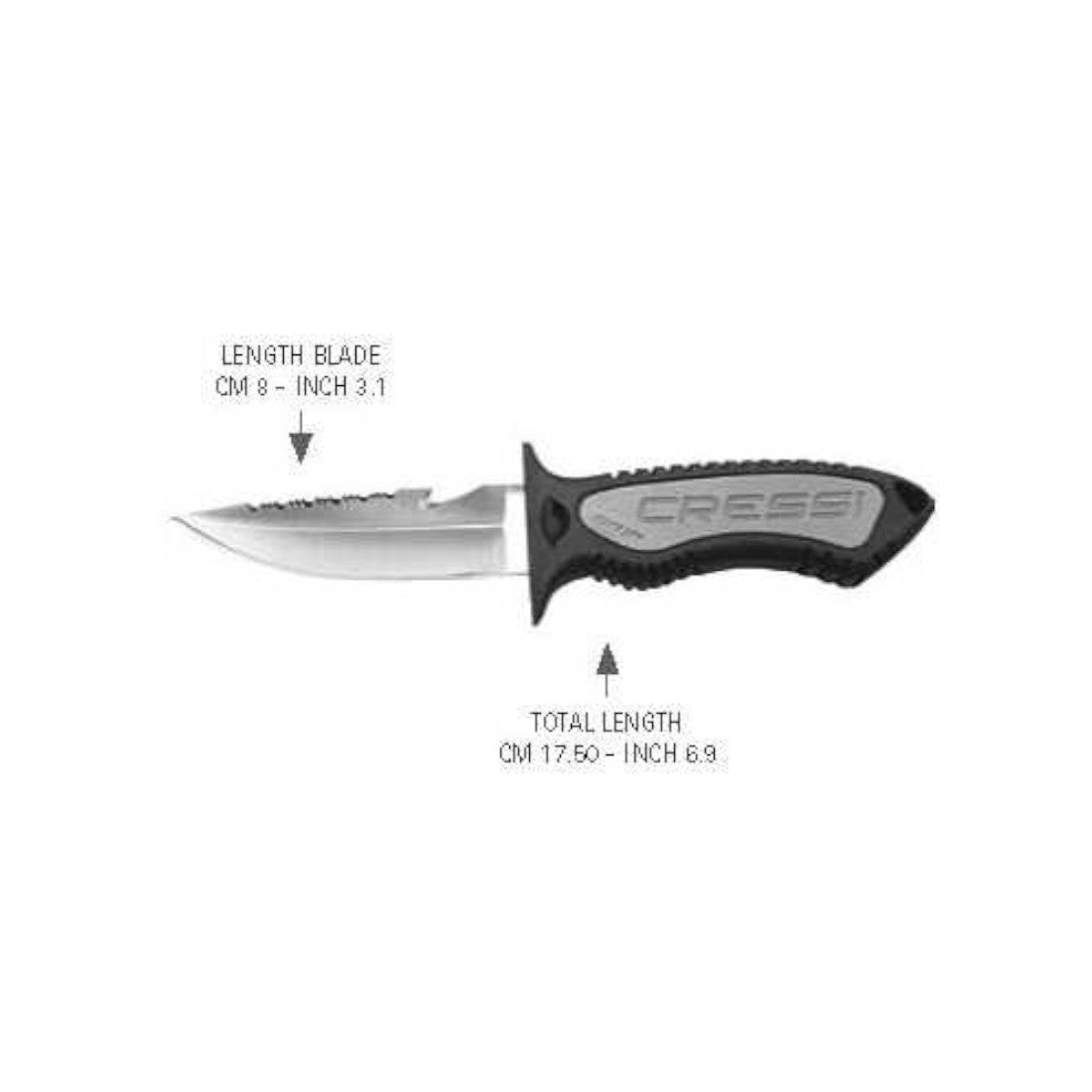 Cressi Grip Stainless Steel Knife for Scuba Diving