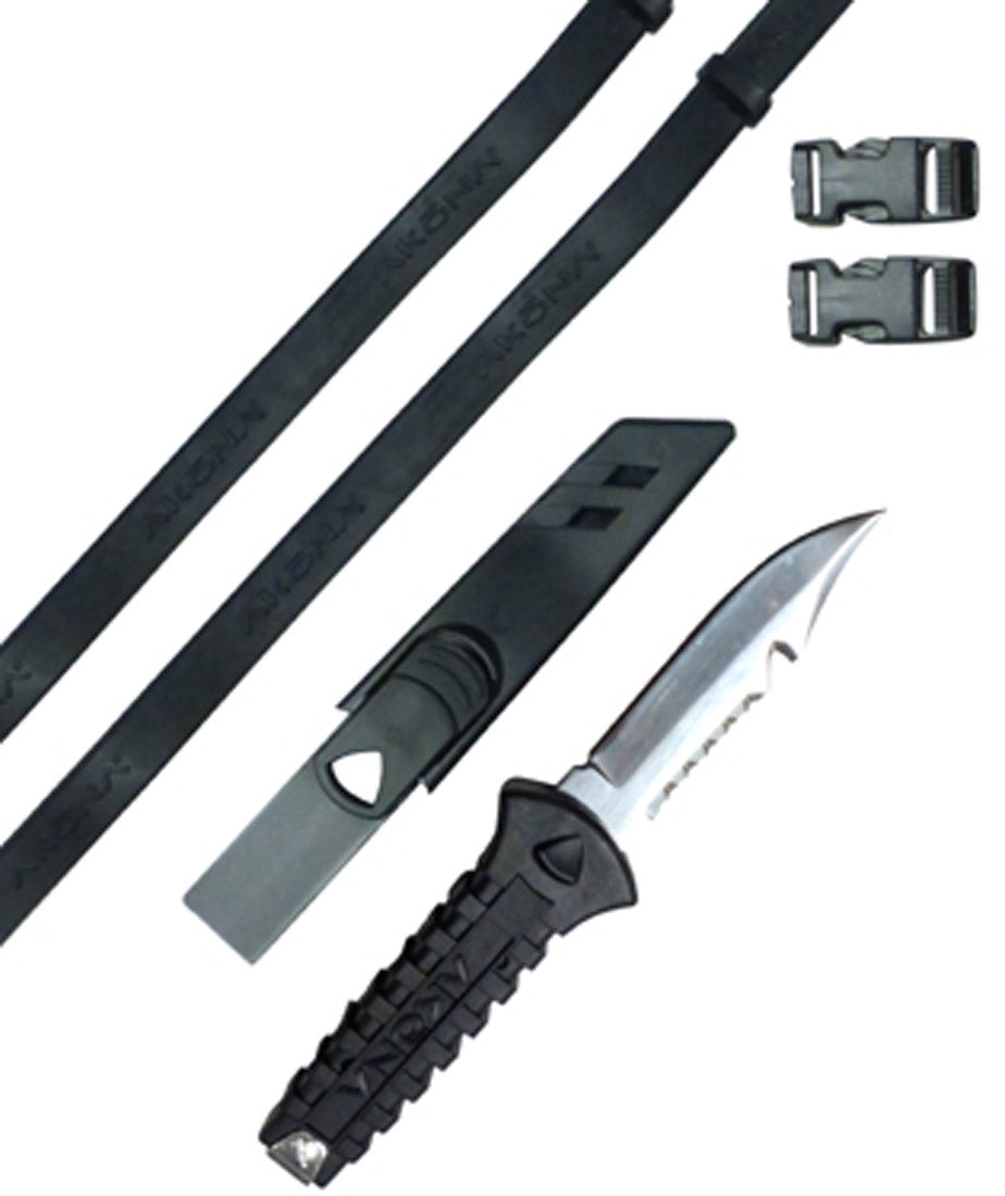 Akona Sidekick 2 Stainless Steel Dive Knife with Sheath and Leg Straps