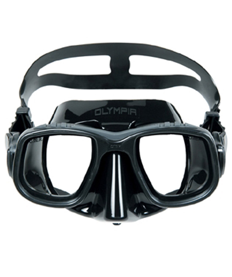 OMER Olympia All Black Two Lens Mask for Spearfishing and Free Diving