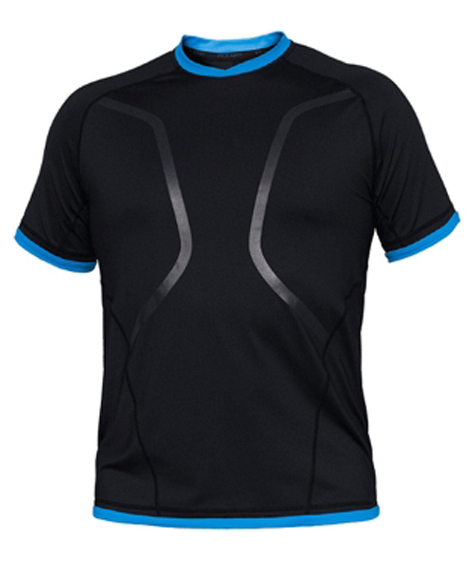 Bare Men's Short Sleeve Black Watershirt Rash Guard with 50+ SPF UV Protection