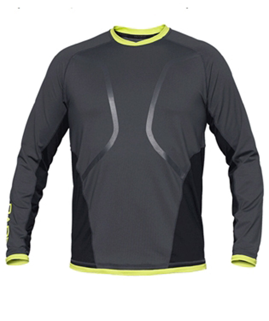 Bare Men's LONG Sleeve Grey Watershirt Rash Guard with 50+ SPF UV Protection